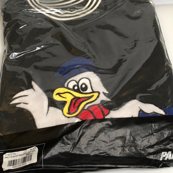 PALACE Skateboards Chilly Duck Black 2 Sided Mens Small Size Crewneck Sweatshirt - Picture 4 of 6